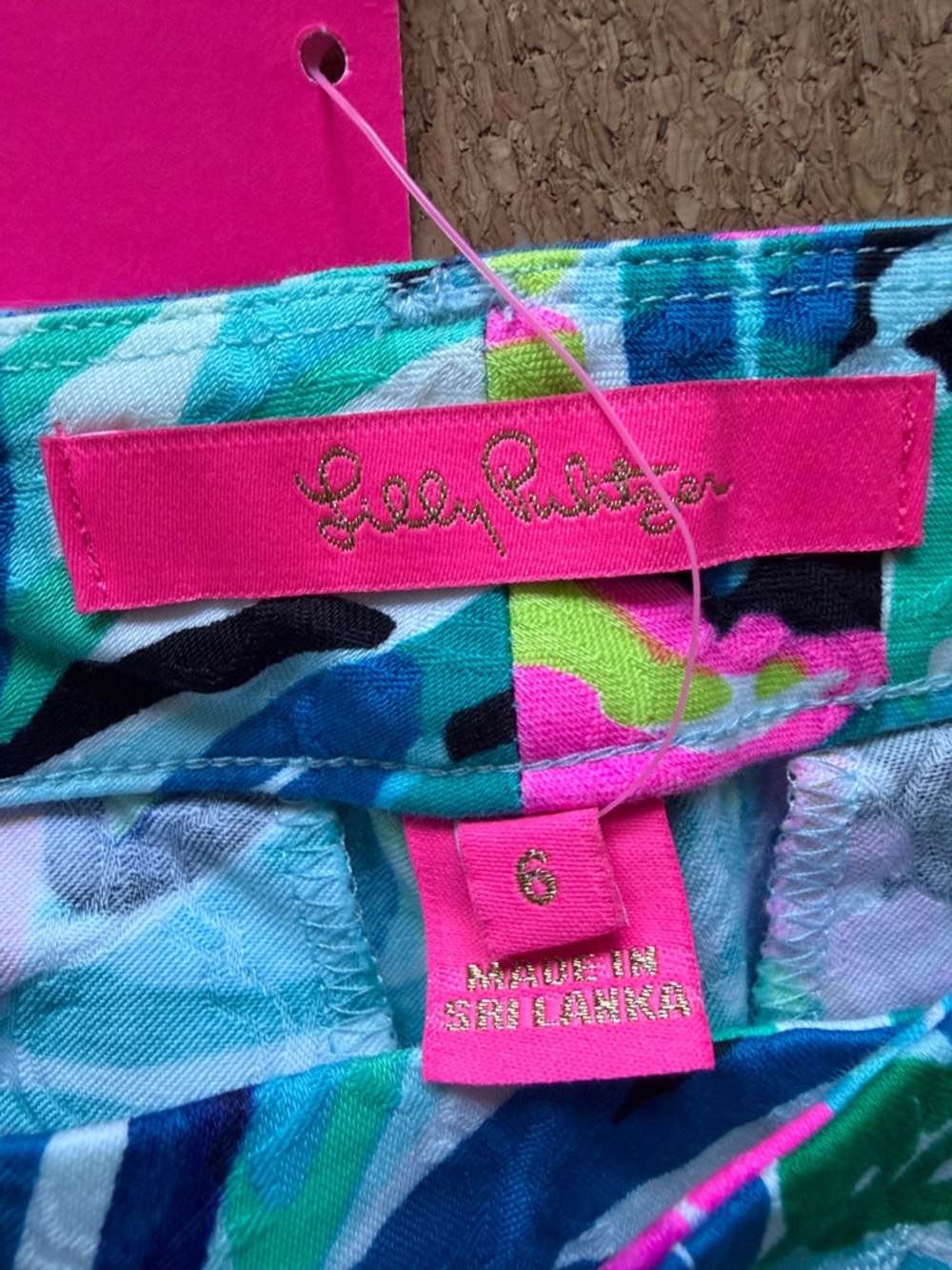 Lilly Pulitzer Blue, Teal & Pink Tropical Kelly skinny ankle pants - Picture 4 of 8